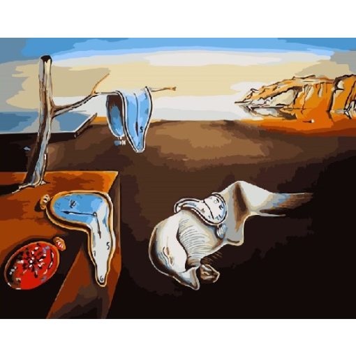 Az elfolyó idő - Salvador Dalí - Számfestő készlet kereten 40x50