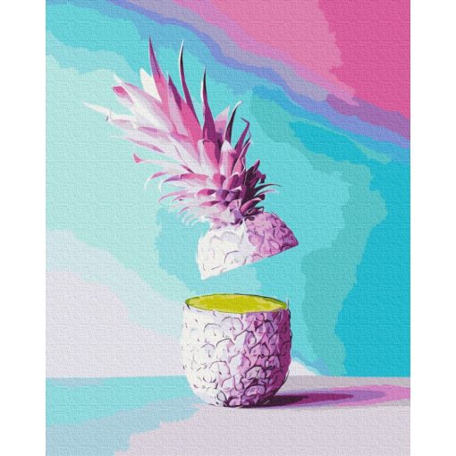 Pop art ananász - Számfestő készlet kereten 40x50