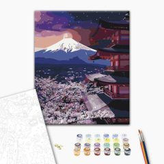 Fuji hegy - Számfestő készlet kereten 40x50