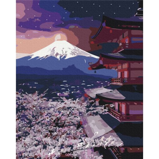 Fuji hegy - Számfestő készlet kereten 40x50
