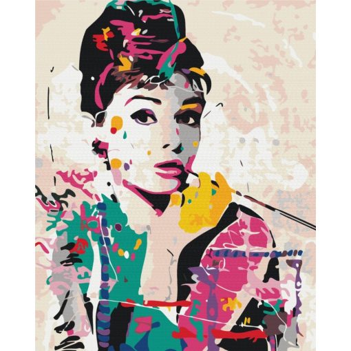Audrey Hepburn - Számfestő készlet kereten 40X50