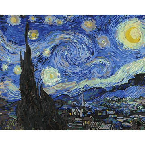 Csillagos éj - Van Gogh - Számfestő készlet kereten 40x50
