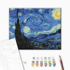   Csillagos éj - Van Gogh - Számfestő készlet kereten 40x50
