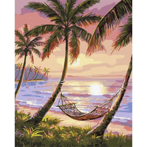 Pihenés a paradicsomban - Számfestő készlet kereten 40x50_