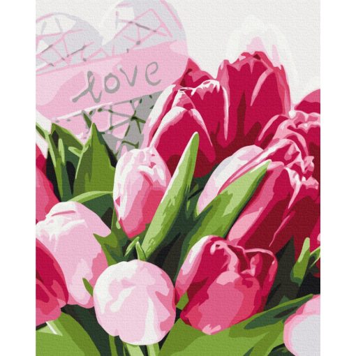 Tulipán szerelem - Számfestő készlet kereten 40x50