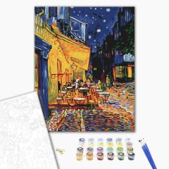   Éjszakai kávézó - Van Gogh - Számfestő készlet kereten 40x50