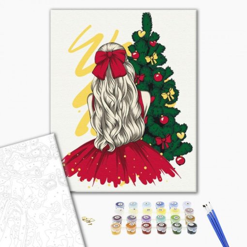 Karácsonyi csoda - Számfestő készlet kereten 40x50