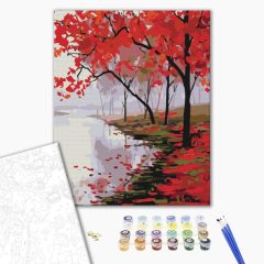 Japán színei - Számfestő készlet kereten 40x50