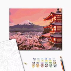 Tradícionális Japán - Számfestő készlet kereten 40X50