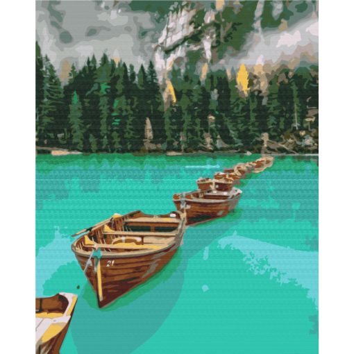 Sorakozó csónakok - Számfestő készlet kereten 40x50_