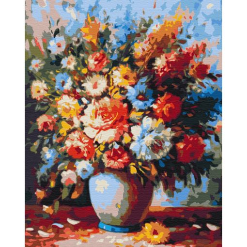 Luxus virágok vázában - Számfestő készlet kereten 40x50