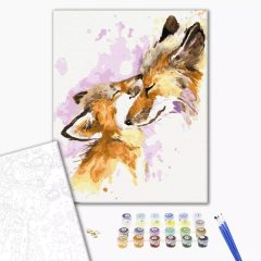 Róka szeretet - Számfestő készlet kereten 40x50