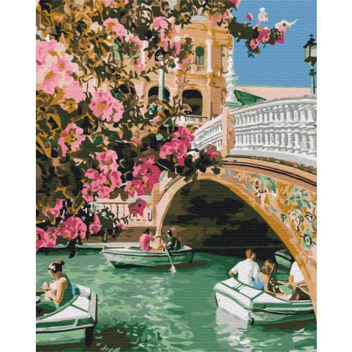 Velence tavasszal - Számfestő készlet kereten 40x50