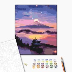 Lila naplemente - Számfestő készlet kereten 40x50