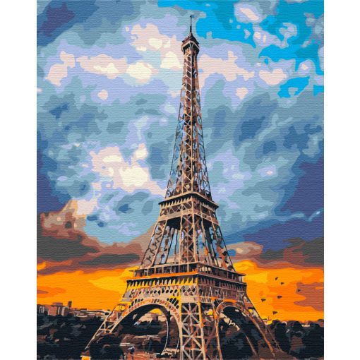 Naplemente az Eiffel-toronynál - Számfestő készlet kereten 40x50