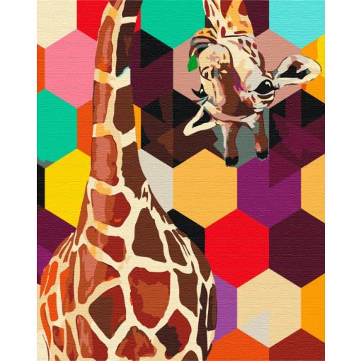 Zsiráf mozaikban - Számfestő készlet kereten 40x50