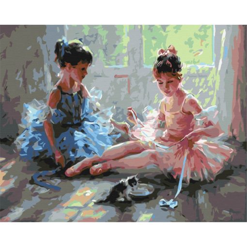 Kis balerinák - Számfestő készlet kereten 40x50_