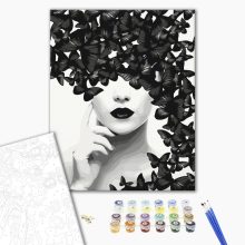 A pillangók titka - Számfestő készlet kereten 40x50