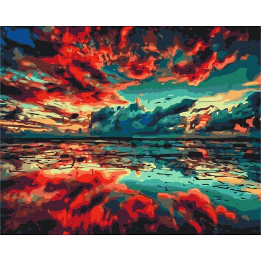 Tükröződő felhők - Számfestő készlet kereten 40x50