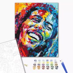   Bob Marley pop-art portré - Számfestő készlet kereten 40X50