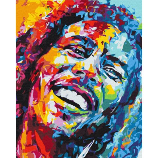 Bob Marley pop-art portré - Számfestő készlet kereten 40X50