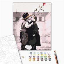 Első csók - Számfestő készlet kereten 40x50