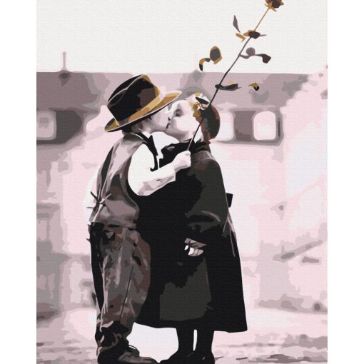 Első csók - Számfestő készlet kereten 40x50