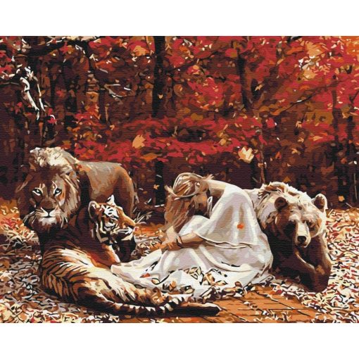 Az ősz őrzői - Számfestő készlet kereten 40x50_