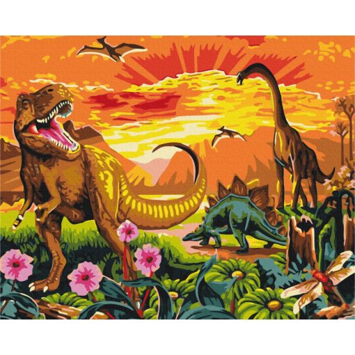 Dinoszauruszok kora - Számfestő készlet kereten 40x50_