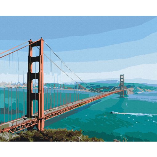 Golden Gate híd - Számfestő készlet kereten 40x50