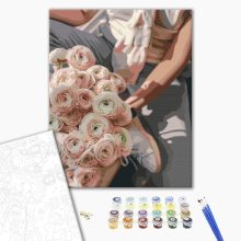 Stílusos csokor - Számfestő készlet kereten 40x50