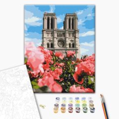   Notre Dame-i Katedrális - Számfestő készlet kereten 40x50