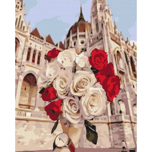 Rózsák a Parlamentnél - Számfestő készlet kereten 40x50_