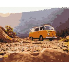 Hippi utazás - Számfestő készlet kereten 40x50