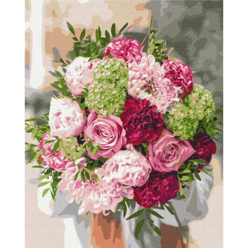 A legszebb virágcsokor - Számfestő készlet kereten 40x50_