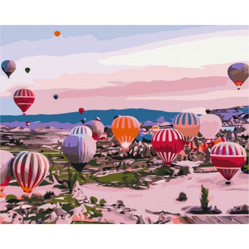 Hőlégballonok Törökországban - Számfestő készlet kereten 40x50