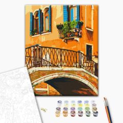   Brücke in Venedig - Malen-nach-Zahlen-Set auf Keilrahmen 40x50