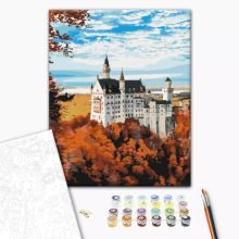 Neuschwanstein ősszel - Számfestő készlet kereten 40x50