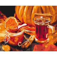 Őszi teázás - Számfestő készlet kereten 40X50