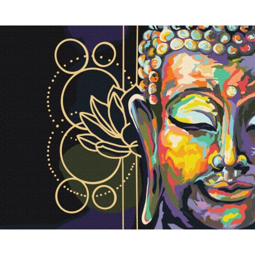 Buddha motívuma - Számfestő készlet kereten 40x50