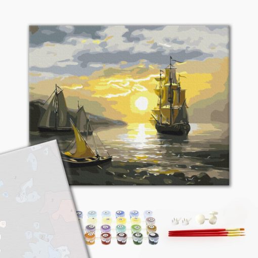 Óceáni elegancia - Számfestő készlet kereten 40x50