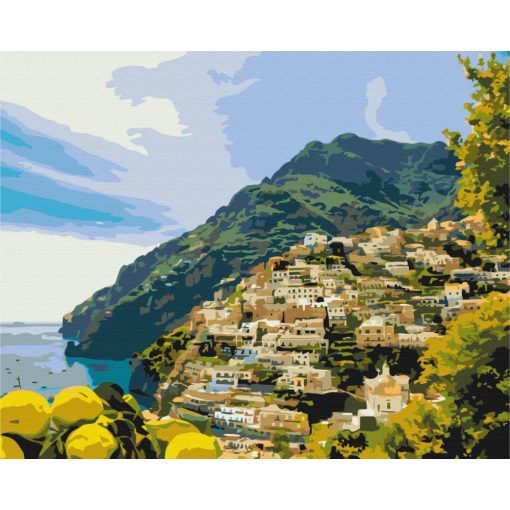 Capri városka - Számfestő készlet kereten 40x50_