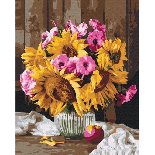 Vidéki virágcsokor - Számfestő készlet kereten 40x50