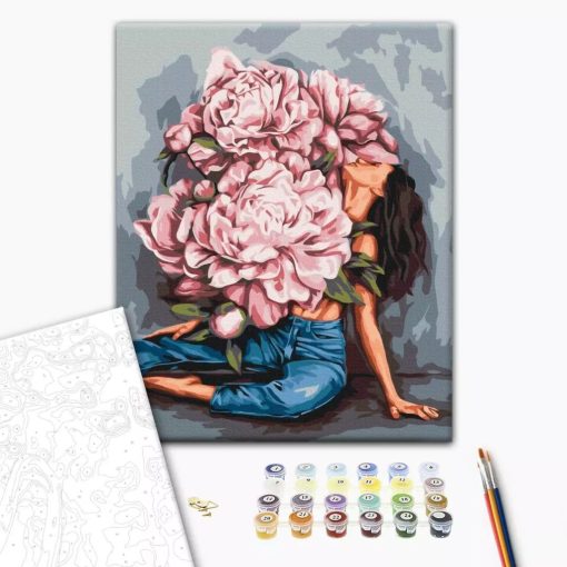 Bazsarózsa áradat - Számfestő készlet kereten 40x50