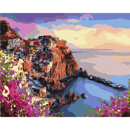 Szicília vibráló színei - Számfestő készlet kereten 40x50