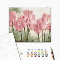 Illatos tulipánok - Számfestő készlet kereten 40x50