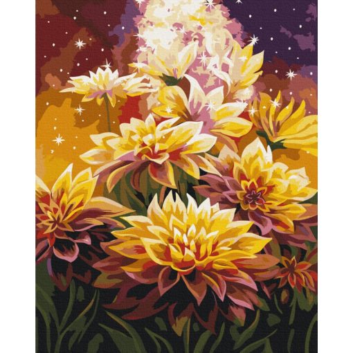 Varázslatos virágok - Számfestő készlet kereten 40x50