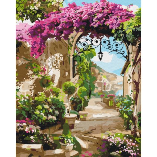 Virágos boltív - Számfestő készlet kereten 40x50