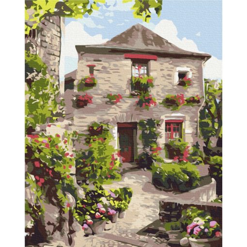 Provence-i házikó - Számfestő készlet kereten 40x50