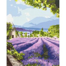 Levendulamező Provence-ban - Számfestő készlet kereten 40X50
